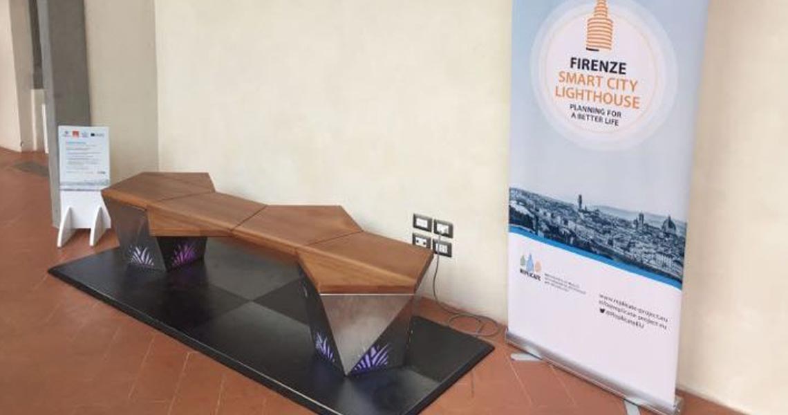 smart bench in the museum