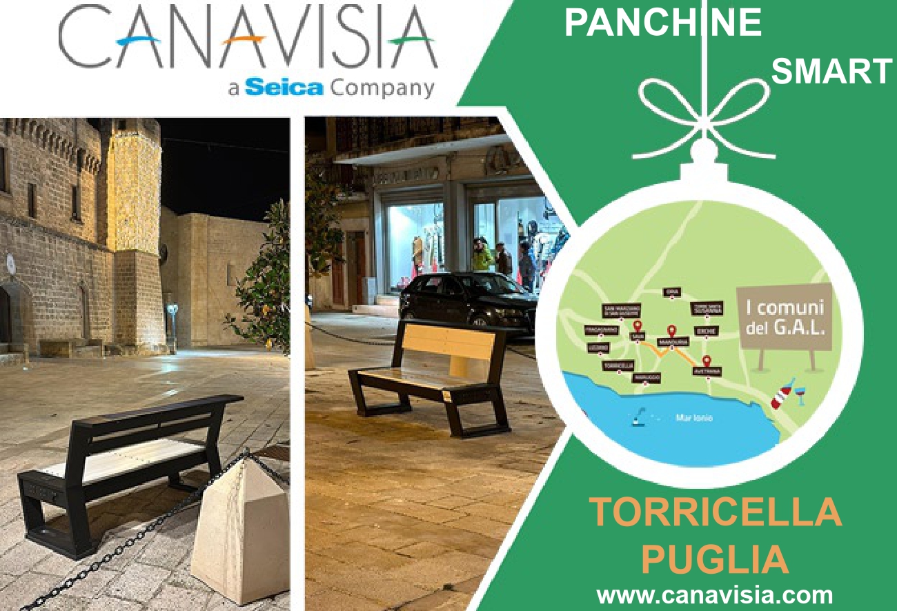 Canavisia, Arredo Urbano Smart, Panchina Intelligente, Torricella