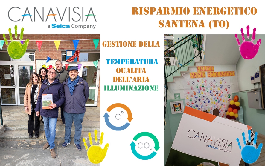 Risparmio energetico, qualità dell'aria, illuminazione, efficienza, smart, Canavisia, scuola